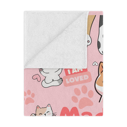 Purr-fectly Personalized Kitty Cat Kid's Blanket