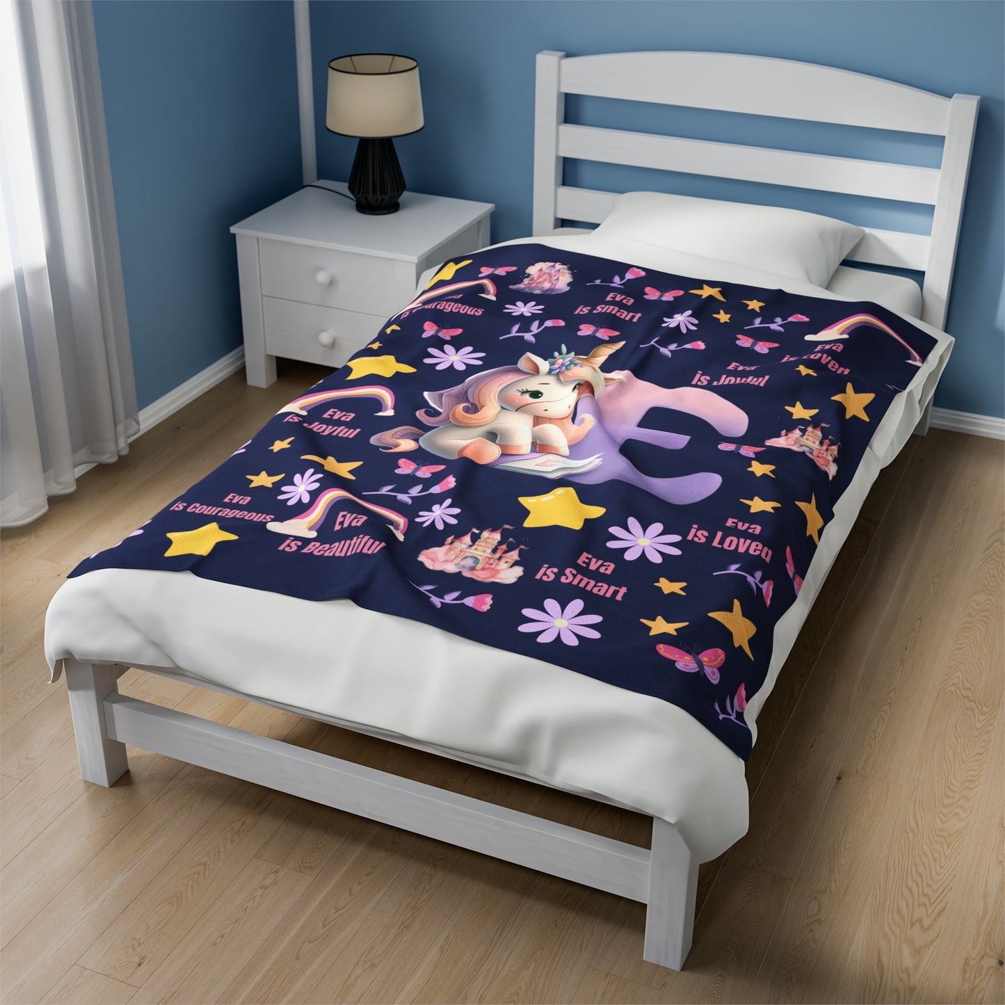 Personalized Unicorn Plush Blanket