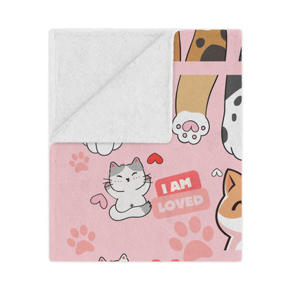 Purr-fectly Personalized Kitty Cat Kid's Blanket