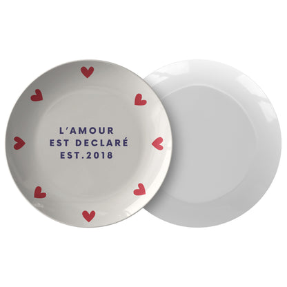 L' Amour Est Declare Personalized plate, anniversary gift