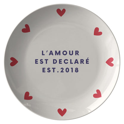 L' Amour Est Declare Personalized plate, anniversary gift