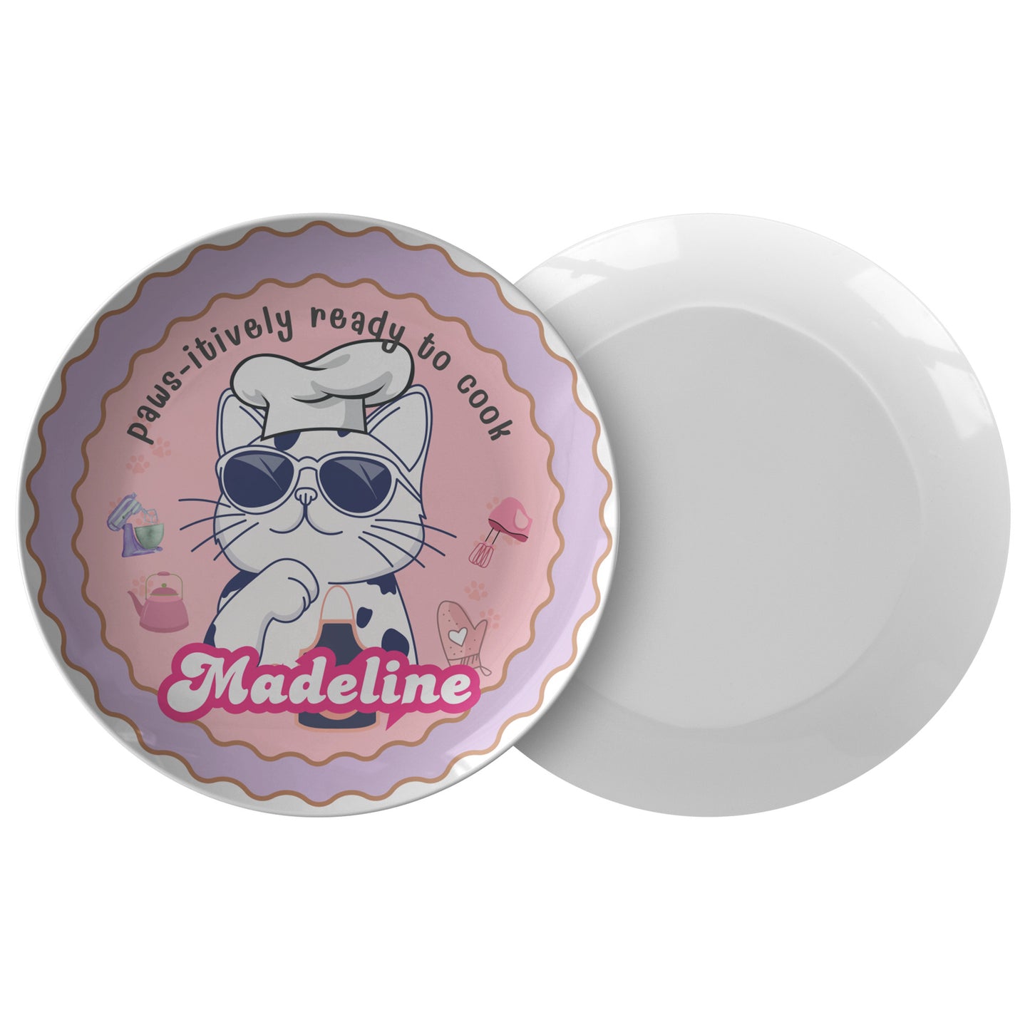 Madeleine Kitty's personalized plate for kids