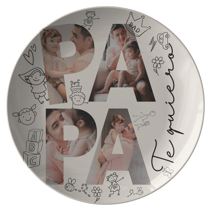 Papa personalized Photo plate
