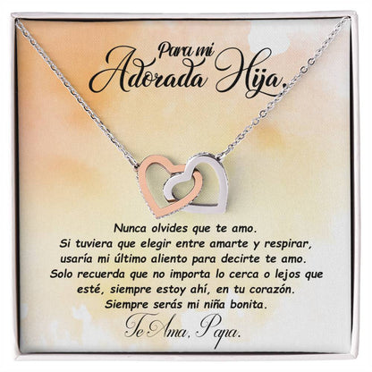 Collar para regalo de hija | Corazones enlazados collar para hija | Regalo de graduación