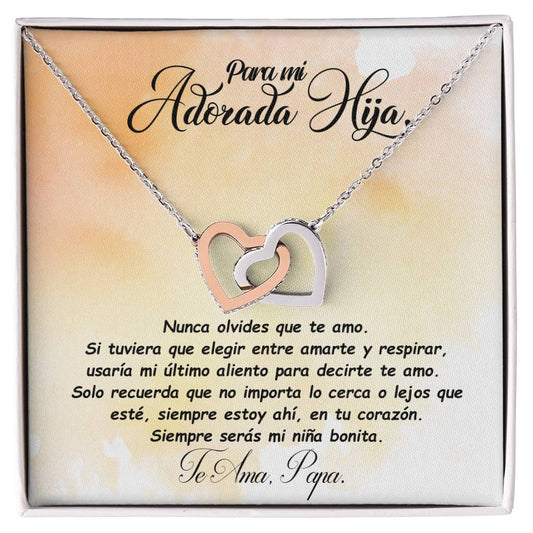 Collar para regalo de hija | Corazones enlazados collar para hija | Regalo de graduación