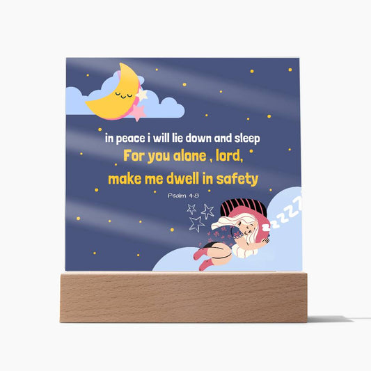 In Peace I will Lie Down and Sleep (Acrylic Plaque for daughter)