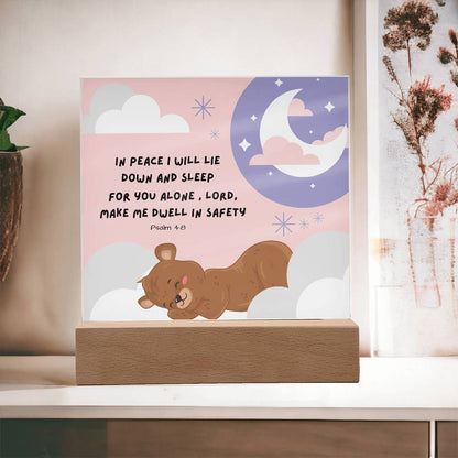 In Peace I will Lie Down & Sleep (Acrylic Plaque for Baby)