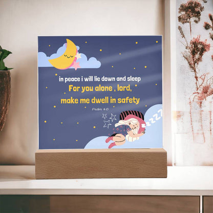 In Peace I will Lie Down and Sleep (Acrylic Plaque for daughter)