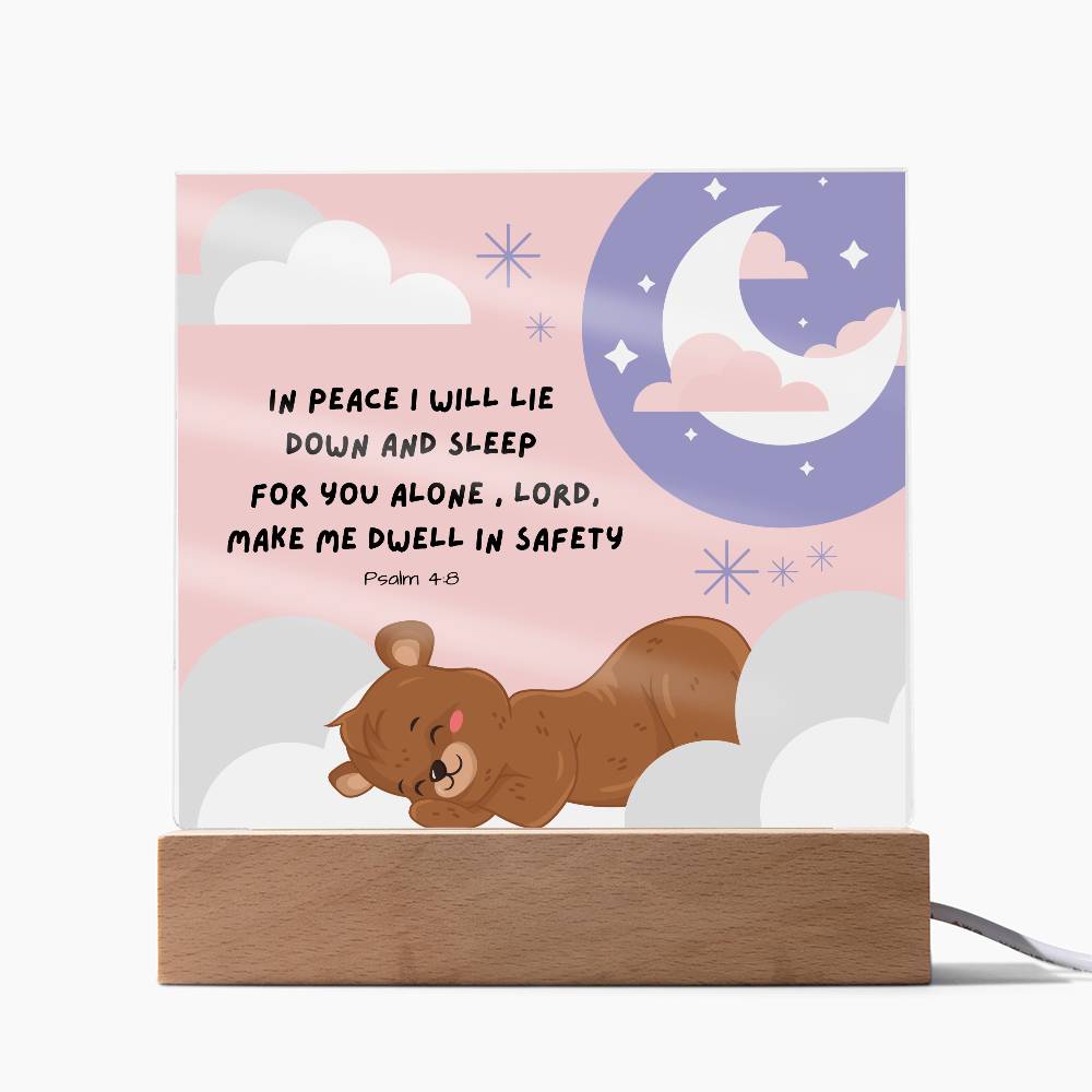 In Peace I will Lie Down & Sleep (Acrylic Plaque for Baby)