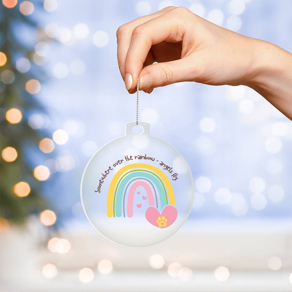 Somewhere over the rainbow - Angels Fly ..  Christmas ornament or Car Ornament