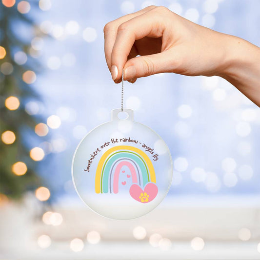 Somewhere over the rainbow - Angels Fly ..  Christmas ornament or Car Ornament