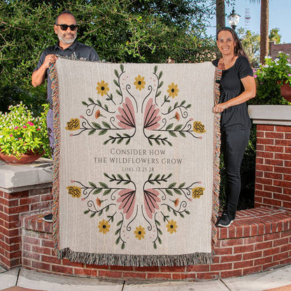 Consider How the Wildflowers Grow Woven Blanket