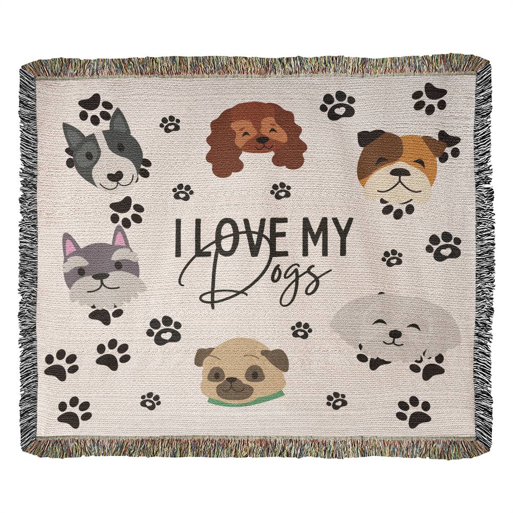 Personalized Dog Heirloom Woven Blanket