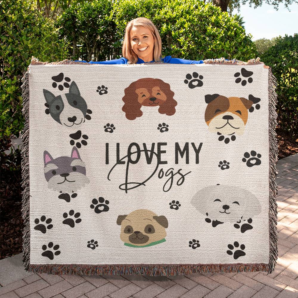 Personalized Dog Heirloom Woven Blanket
