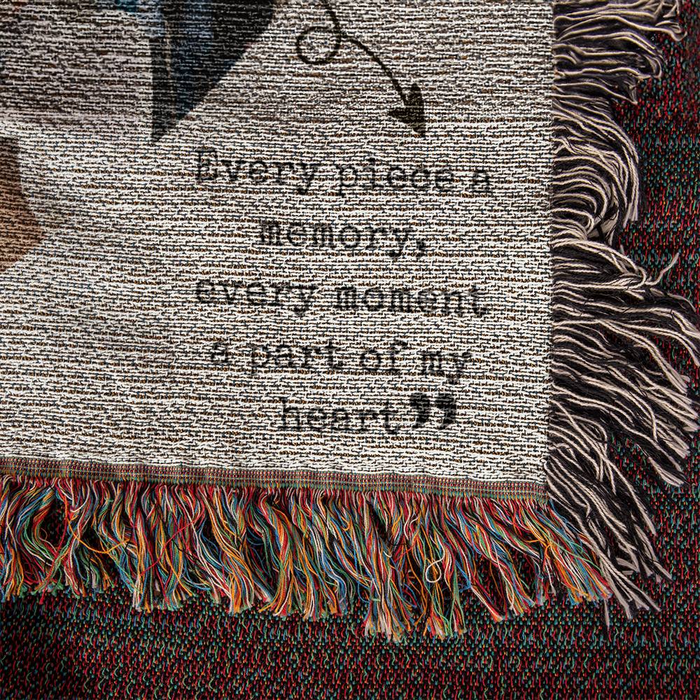 Every Piece a Memory, Personalized Heart Picture Woven Blanket