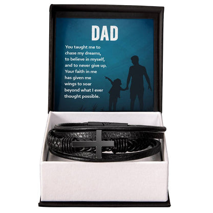 Dad your Faith in Me Leather Bracelet