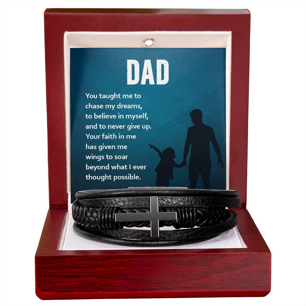 Dad your Faith in Me Leather Bracelet