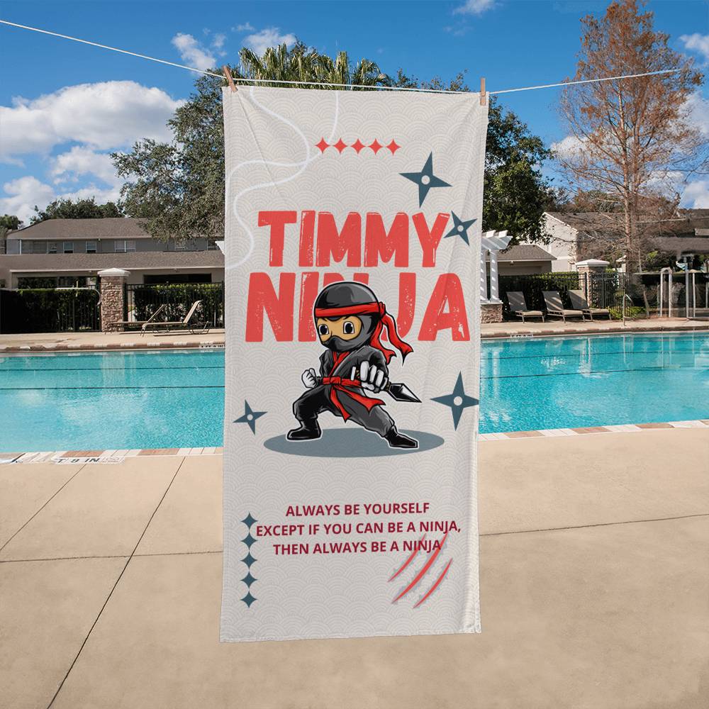 Personalized Ninja bath towel for kids