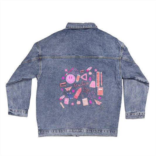 Oversized Women's Blissful Denim Jacket Teache's life