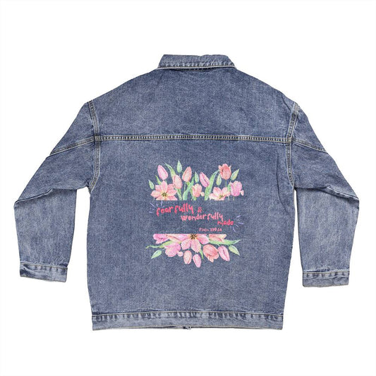 Oversized Women's blissful Denim Jacket Fearfully