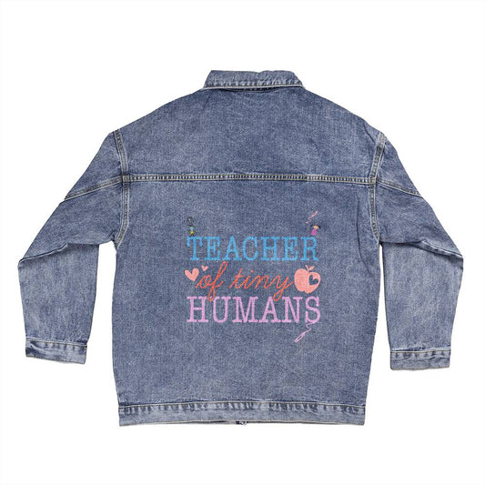 Oversized Women's Blissful  Denim Jacket Preschool teacher