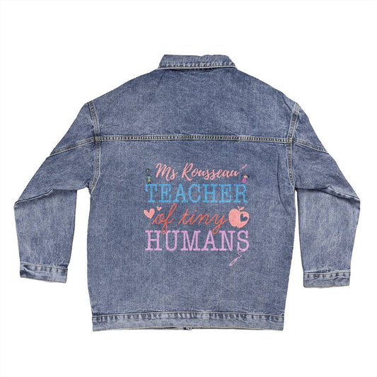 Personalized, Teacher of Tiny Humans Denim Jacket