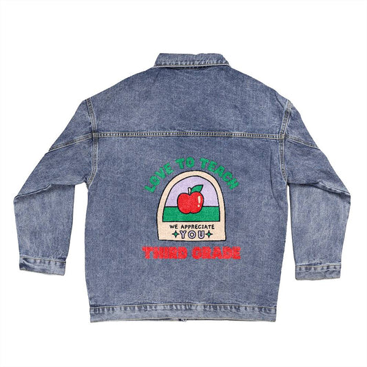Love to teach, Teacher Denim Jacket