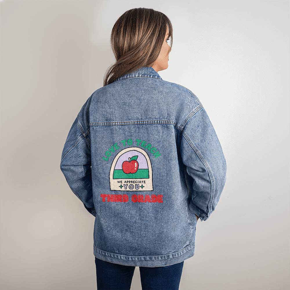 Love to teach, Teacher Denim Jacket