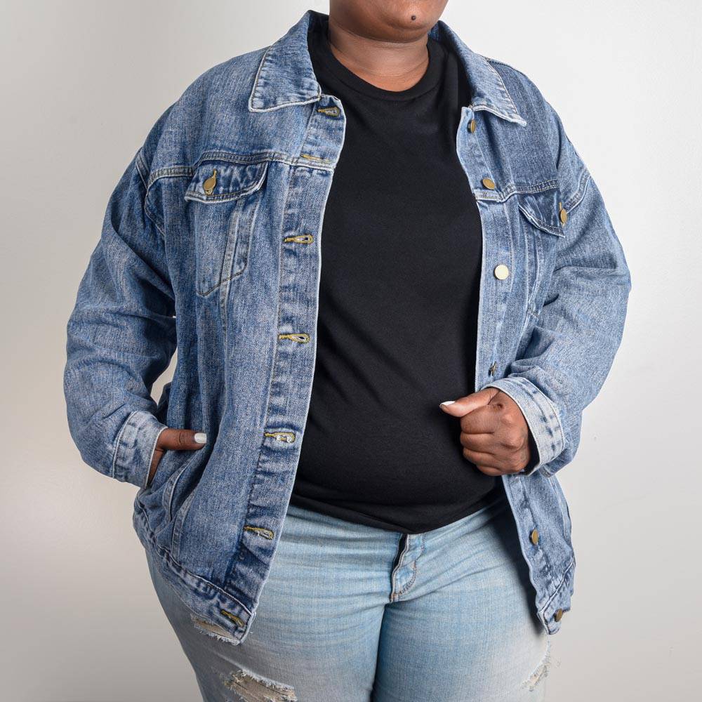 Down Syndrome Oversized Women's DTG Denim Jacket