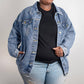 Autism Oversized Women Denim Jacket