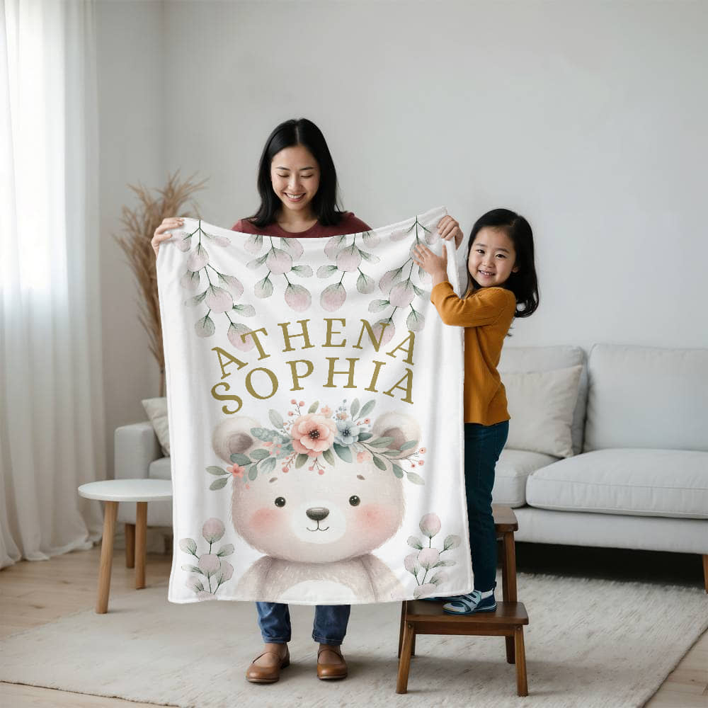 BEAR PERSONALIZED BLANKET (ATHENA SOFIA)