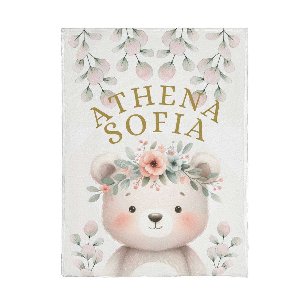 Teddy Bear personalized baby blanket