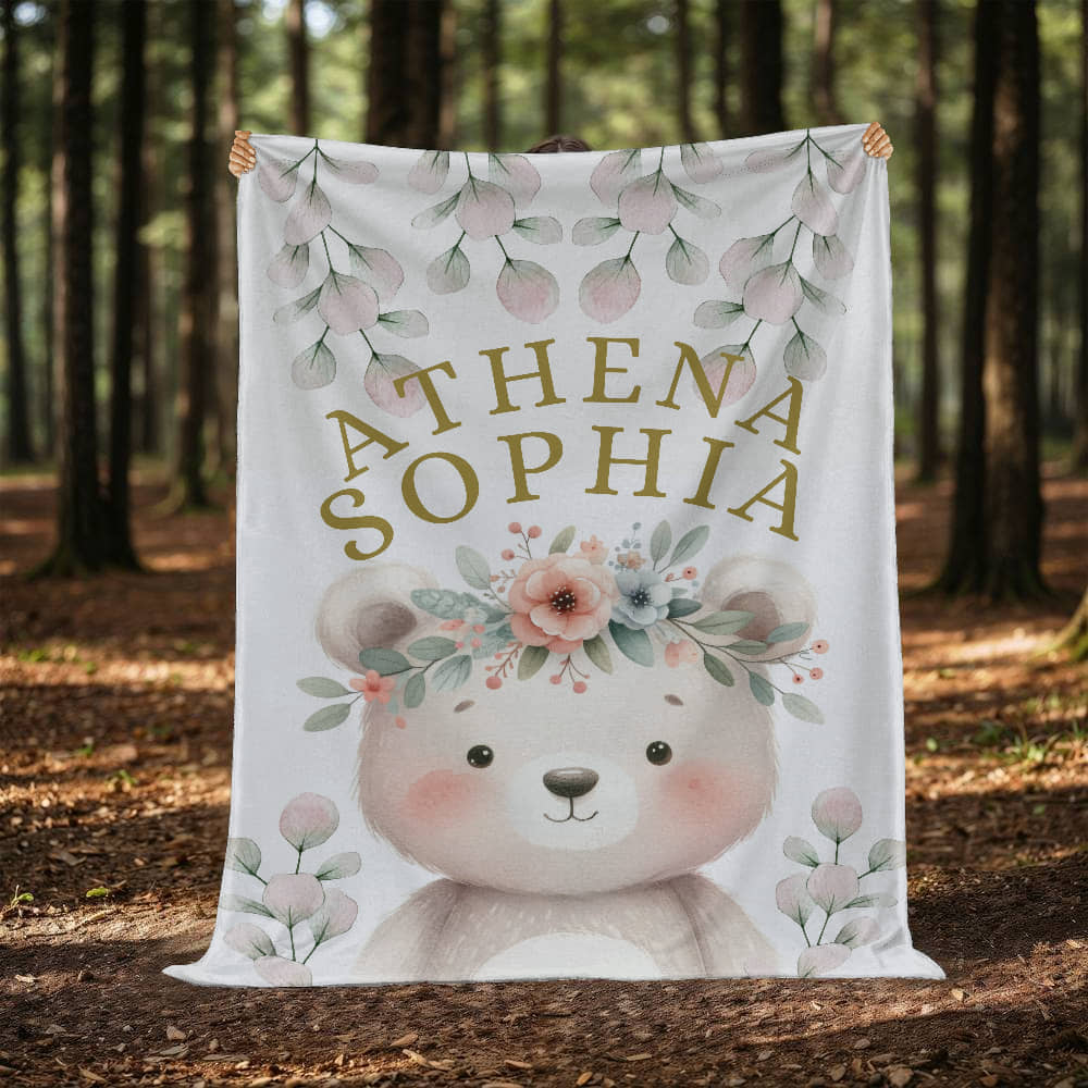 BEAR PERSONALIZED BLANKET (ATHENA SOFIA)