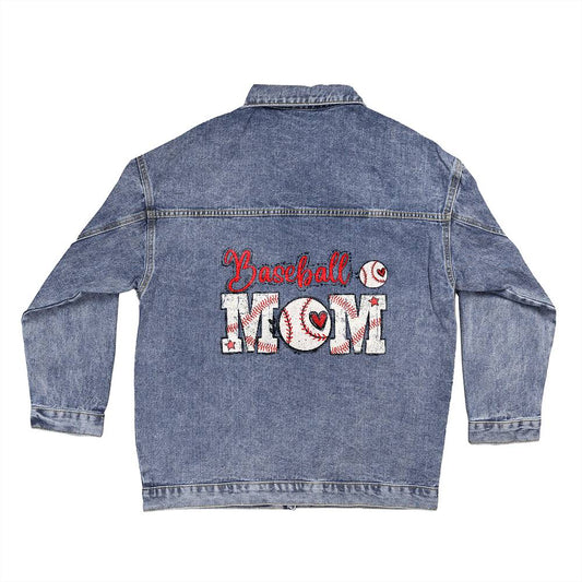 Baseball MOM Denim Jacket