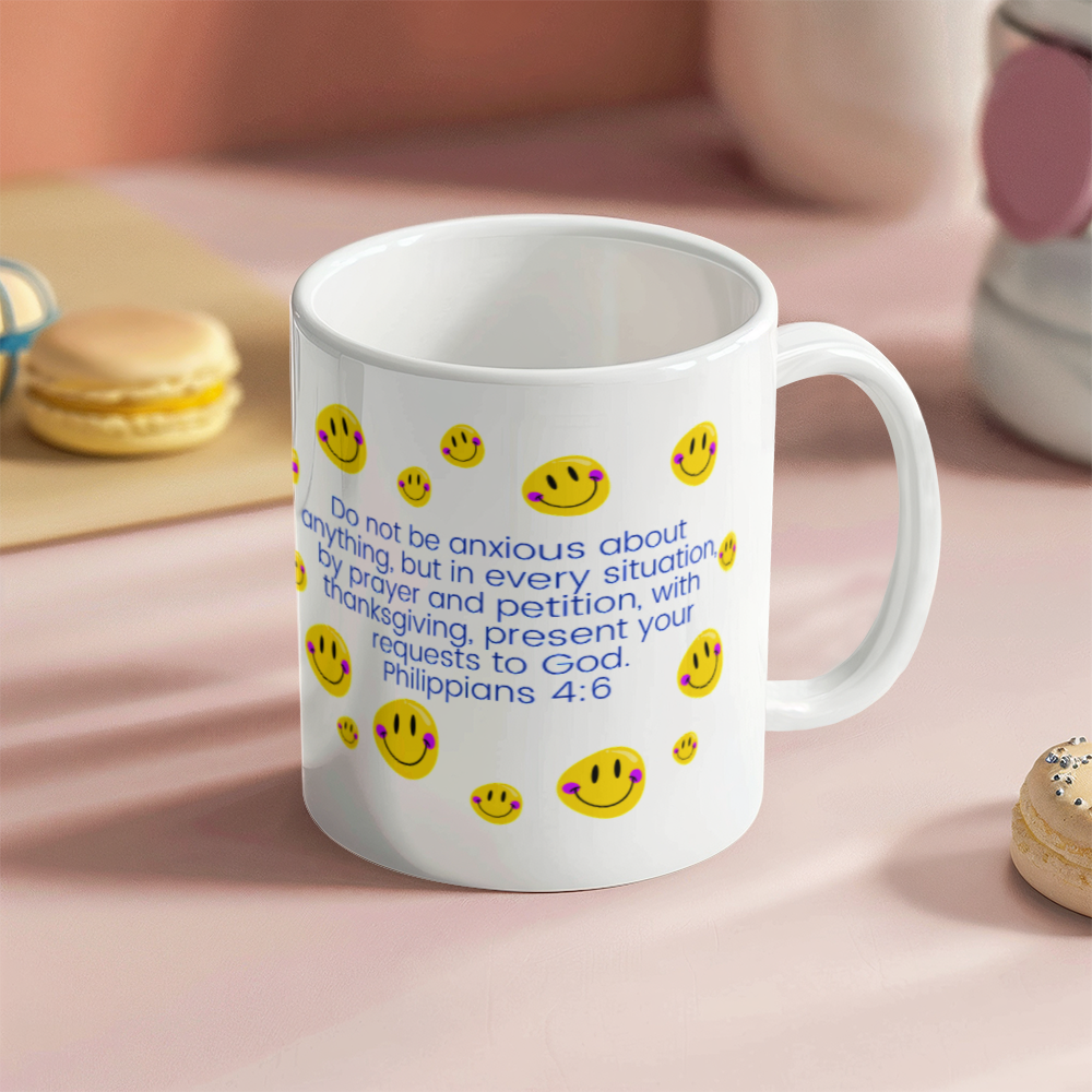 Donut worry be happy mug