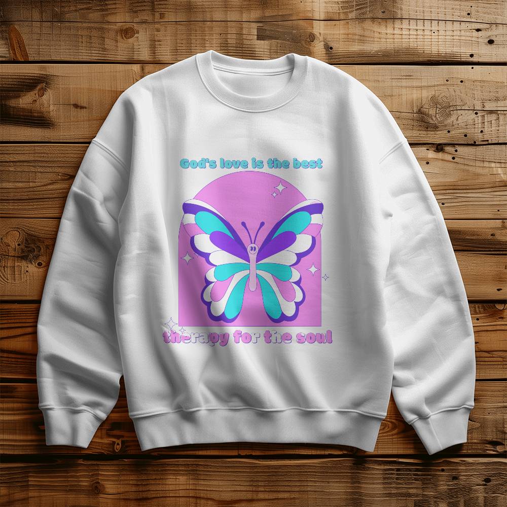 God's Love is The Best Therapy for The Soul, Christian Crewneck Sweatshirt
