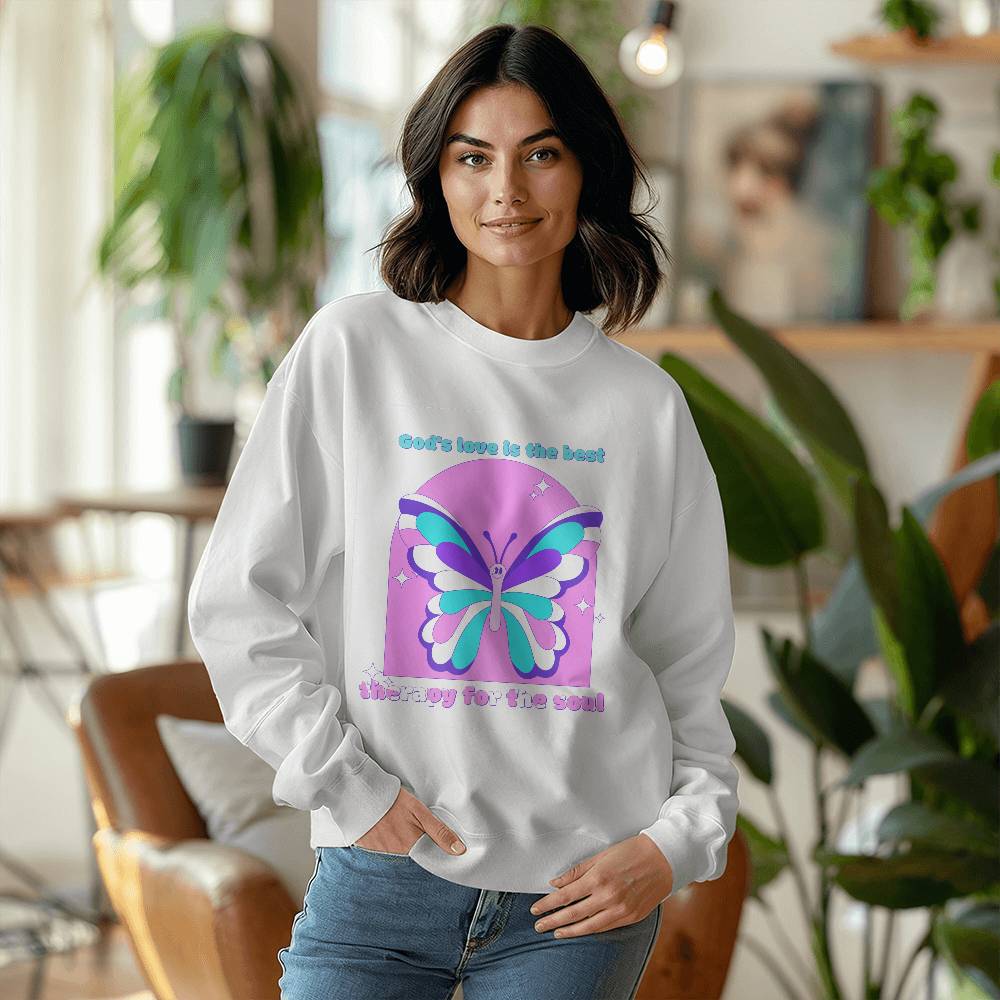 God's Love is The Best Therapy for The Soul, Christian Crewneck Sweatshirt