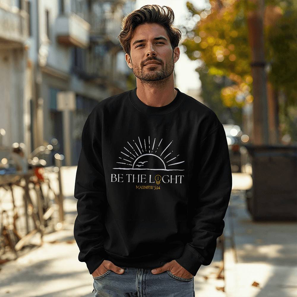 Be The Light, Christian Unisex Crewneck Sweatshirt