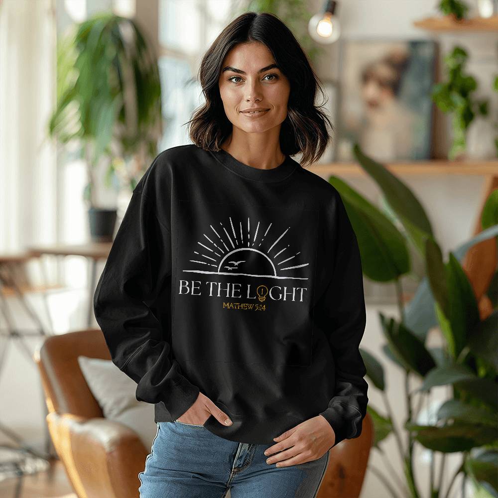 Be The Light, Christian Unisex Crewneck Sweatshirt