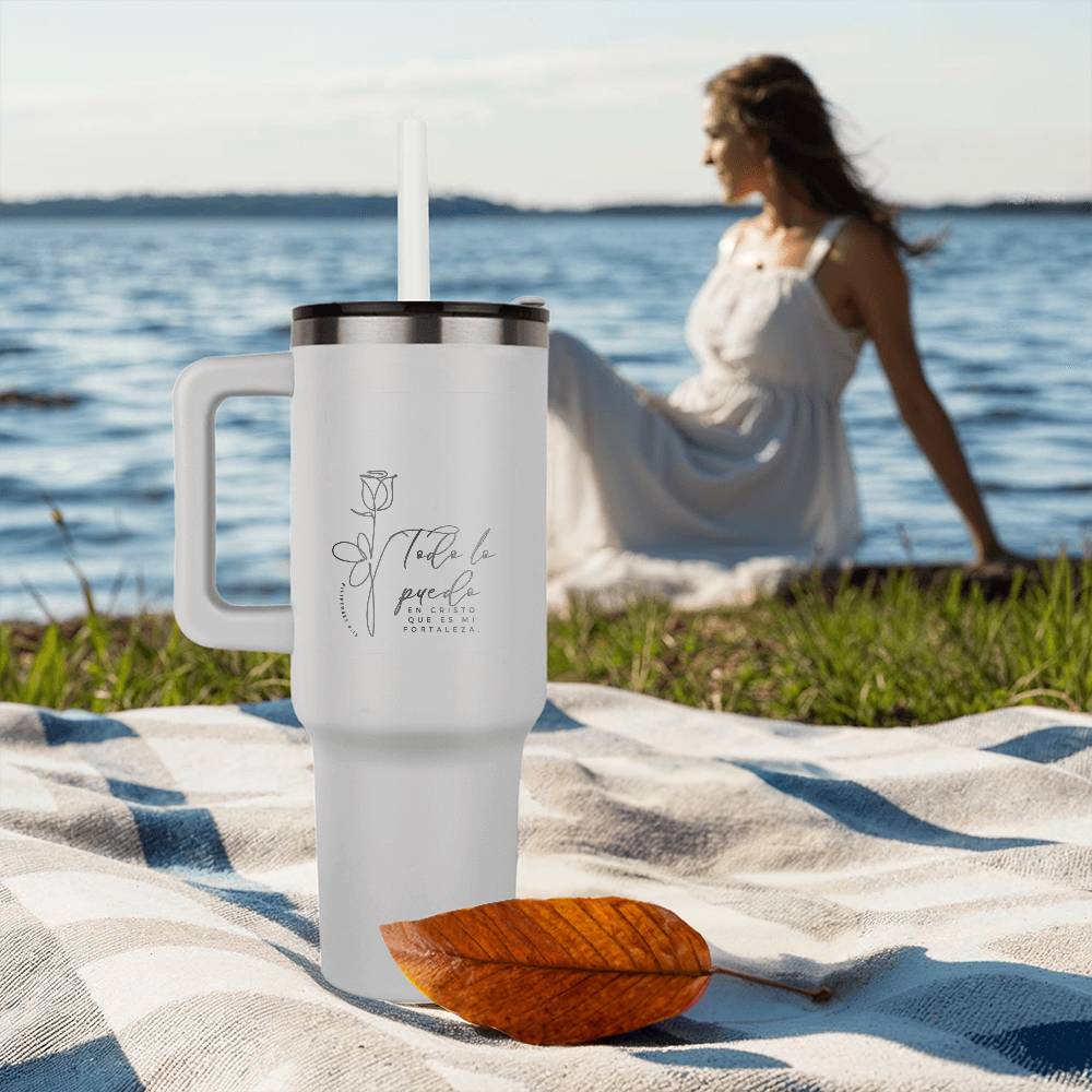 Todo lo puedo en Cristo que me Fortalece Tumbler- Perfect gift for friend, Mom, daughter, wife, Grandma, granddaughter