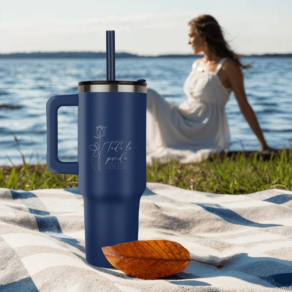 Todo lo puedo en Cristo que me Fortalece Tumbler- Perfect gift for friend, Mom, daughter, wife, Grandma, granddaughter