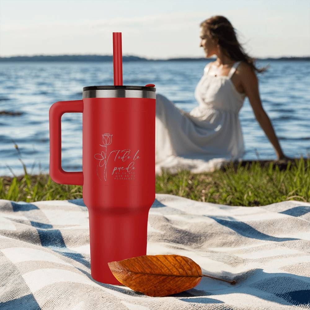 Todo lo puedo en Cristo que me Fortalece Tumbler- Perfect gift for friend, Mom, daughter, wife, Grandma, granddaughter